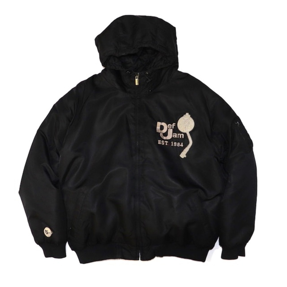*RARE* vintage Def Jam Records puffer zip up hoodie jacket Size XL
